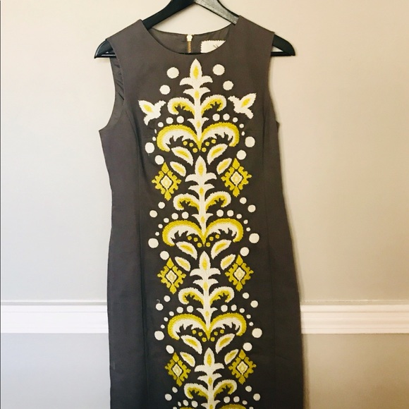 Anthropology embroidered gray Dress - Picture 2 of 6